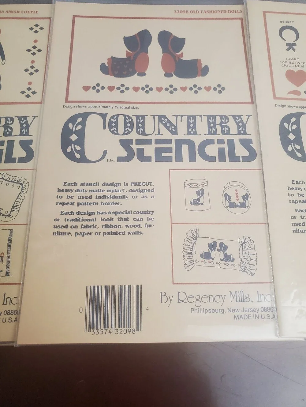 NOS Lot Of 4 Country Stencils By Regency Mills People Couples Country Folk U.S.A